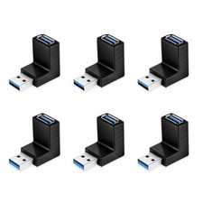 90 Degree USB 3.0 Adapter 6Pack Right Angle Male to Female Adapter picture