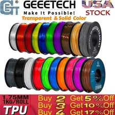 GEEETECH 3D Printer Filament 1kg/Rol TPU Transparent & Solid 1.75mm Flexible 95A picture
