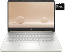 HP 14'' HD Laptop, Intel 2-Core CPU, 8GB RAM, 128GB (64+64), Win 11, Pale Gold picture