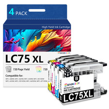 LC75 High Yield Ink Cartridge(4Pack-BK/C/M/Y) - Replacement for Brother LC71 Ink picture