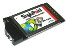 CNET SinglePoint 10/100 Fast Ethernet CardBus PC Card Integrated Jack 18-1C-F401 picture