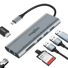 MagBac USB C Docking Station 7 in 1 C HUB Multiport Adapter Space grey picture