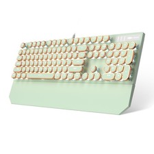 Wired Typewriter Style Green Mechanical Gaming Keyboard Blue Switch 104 Keys picture