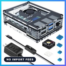 Case for Raspberry Pi 4 with Fan 5V 3A Power Supply 4 Pcs Heatsinks picture
