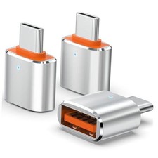 3Pack Upgraded USB C to USB Adapter, High-speed data Transfer, USB C silvery picture