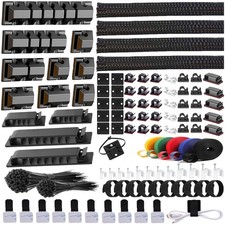 ELII 327 PCS Cable Management Kit 4 Cable Cable Sleeves,65 Cable Clips with 13Co picture