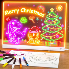 LED Drawing Board for Kids 13.7 x 10 Glow Memo Board 6 Colors 7 Markers picture