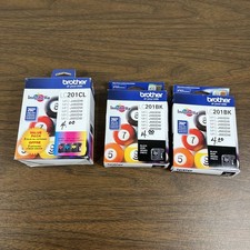 Genuine Brother LC201BK 2x Black Ink, LC201CL 3x color ink cartridges 2025-2026 picture