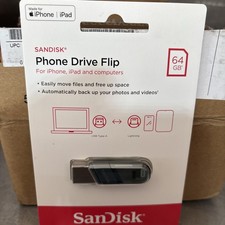 Sandisk Phone Flash Drive Flip 64GB iPhone iPad Lightning USB Thumbdrive picture