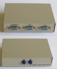 2 Port VGA SVGA Monitor Sharing Switch Box 2 In 1 Out For LCD PC TV Monitor picture