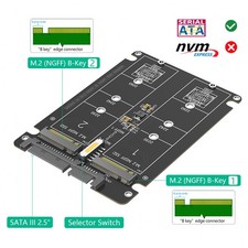 Dual  NGFF M.2 B Key  SSD to 2.5  SATA III With Black Plastic Enclosure picture