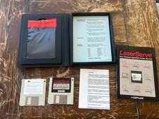 Vintage LaserServe AppleTalk Printer Server Software w Floppies Manual Case picture
