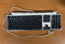Vintage Apple Pro Keyboard M7803 USB Wired Mac Accessory -Clear w/Black Keys picture