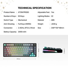 Fantech ATOM Pro Series Wireless Mechanical Keyboard – Hot-Swappable 5-Pin picture
