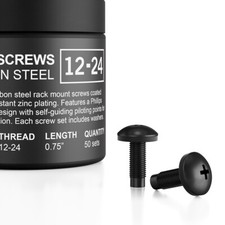 Premium Carbon Steel 12/24 Rack Screws and Nylon Washers, 50-Piece Set picture
