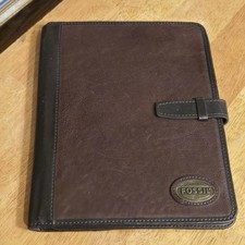Fossil brown leather tablet ipad case strap Travel EUC picture