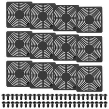 12Pcs 120mm Fan Filter Grill Plastic Ventilation Grill Cover with Screws, Black picture