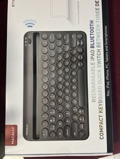 Macally Compact Bluetooth Keyboard w/ Rechargeable Battery Stand Dock, Black picture
