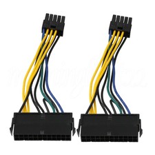 2PCS 24 Pin to 10 Pin Power Supply Adapter Braided Sleeved Cable picture