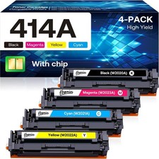 414A Toner Cartridges 4 Pack (with Chip) Compatible Replacement for HP 414A 414X picture