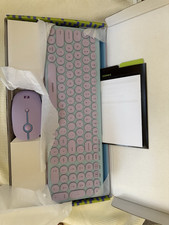 Seenda Bluetooth Wireless Keyboard Mouse Combo Slim Portable Purple Blue picture
