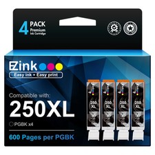 E Z Ink 4 Pack Compatible Ink Cartridges for Canon PGI 250XL Black picture