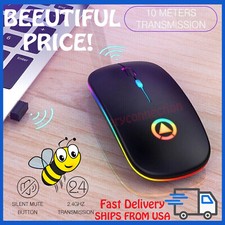 2.4GHz Wireless Optical Mouse USB Rechargeable RGB Cordless Mice For PC Laptop picture