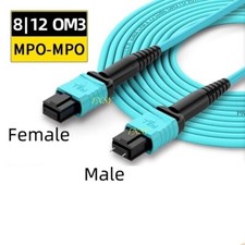 1-30M MPO Male to MPO Female OM3 Fiber Optical Patch Cord 8 or 12 Core TypeB lot picture