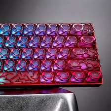 XVX Venom Red Gradient Keycaps 61-Key ABS+PC Custom DIY Keyboard Set picture