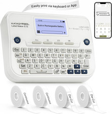 E12 Keyboard & Bluetooth Label Maker Machine with 4 Tapes picture