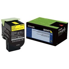 Lexmark 801HY Yellow High Yield Return Program Toner (80C1HY0) picture
