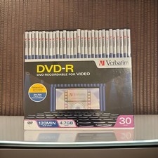 Verbatim DVD-R DVD-Recordable For Video 30 Pack Sealed 2004 Brand New picture
