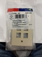 lot of 45 new Leviton CAT 41080-6IP Ivory QickPort Single Gang 6-Port Wallplate picture