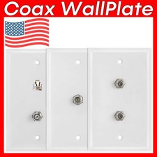 RJ11 Modular Phone Wall Plate Coaxial F Type Wallplate  Satellite Coax Faceplate picture