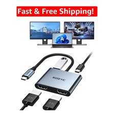 Stylish Silver USB C Hub - Dual HDMI & High-Speed USB 3.0 for Gaming & More picture