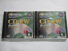 Lot of 2 NEW - Memorex CD-RW 4x Rewrite speed , 650mb, 74min  1999 picture