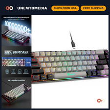 65% Wired Backlit Mini Gaming Keyboard, Ultra-Compact 68 Keys, Anti-Ghosting for picture