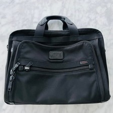 Tumi Alpha Organizer Brief Bag Black Ballistic Nylon Travel Laptop Case Carry-On picture