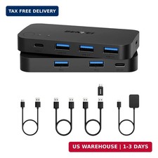 BENFEI USB 3.0 Switch, USB Switcher 2 Computers Share 3*USB 3.0 and 1*USB C with picture