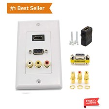 Multifunction Hdmi VGA 3RCA Combo Home AV Outlet Audio Video Wall Plate Face ... picture