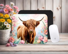 Highland cow themed neoprene PC/laptop Mouse Pad, CHOICE, , gifts picture