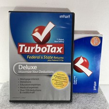 Turbotax 2009 Deluxe Federal & State Returns Fed E-File Win/Mac Mint Condition picture