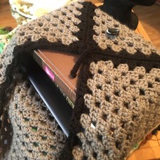 Handmade Crochet Laptop Sleeve Bag Cover Multicolor Lined Button Closure 14”x11” picture