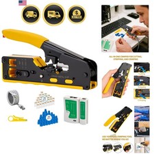 RJ45 Crimp Tool Pass Through Kit - Professional Complete Ethernet Crimping to... picture