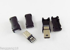 100pcs Mini USB 5 Pin Male Plug Socket Connector with Plastic Cover for DIY picture