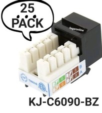 25 PACK KJ-C6090-BK Networx® Cat6 SpeedTerm 90 Degree RJ45 Keystone Jack RoHS picture