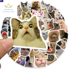 50PCS Cute Cat Stickers Vinyl Waterproof Funny Cats Decals for Water Bottle Lapt picture