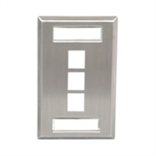 ICC FACEPLATE ID STAINLESS 1-GANG 3-PORT IC107S03SS UPC 633758037426 picture