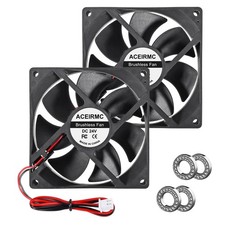 2pcs 9225 92mm x 25mm 24V DC Brushless Computer case Fan 24 Volt 2Pin Dual fo... picture