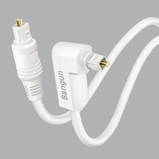 White Optical Audio Cable 20ft, Slim 90 Degree Digital Audio Optical Cord, SP... picture